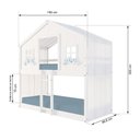 Ver imagem 2 de Beliche Infantil Montessori Casinha Dos Sonhos com Cortina Madeira Maciça Branco Megamobilia
