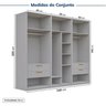 Guarda-roupa Modulado 3 Peças sem Portas Jade Cabecasa Madeiramadeira - 4