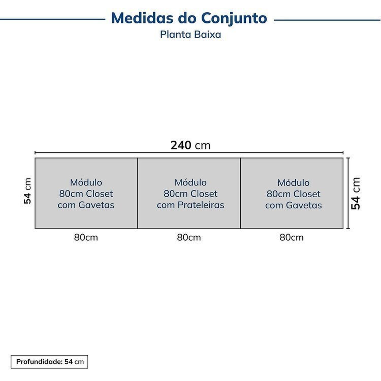 Guarda-roupa Modulado 3 Peças sem Portas Jade Cabecasa Madeiramadeira - 3