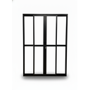 Ver imagem 1 de Porta Sacada 4 Folhas Aluminio Preto com Fechadura 2,10x2,00 Linha 25