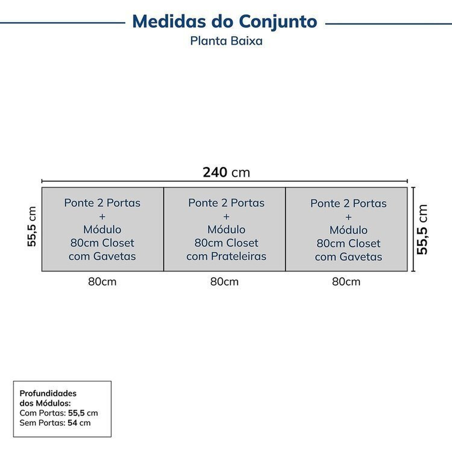 Guarda-roupa Modulado 6 Peças 6 Portas Jade Cabecasa Madeiramadeira - 3