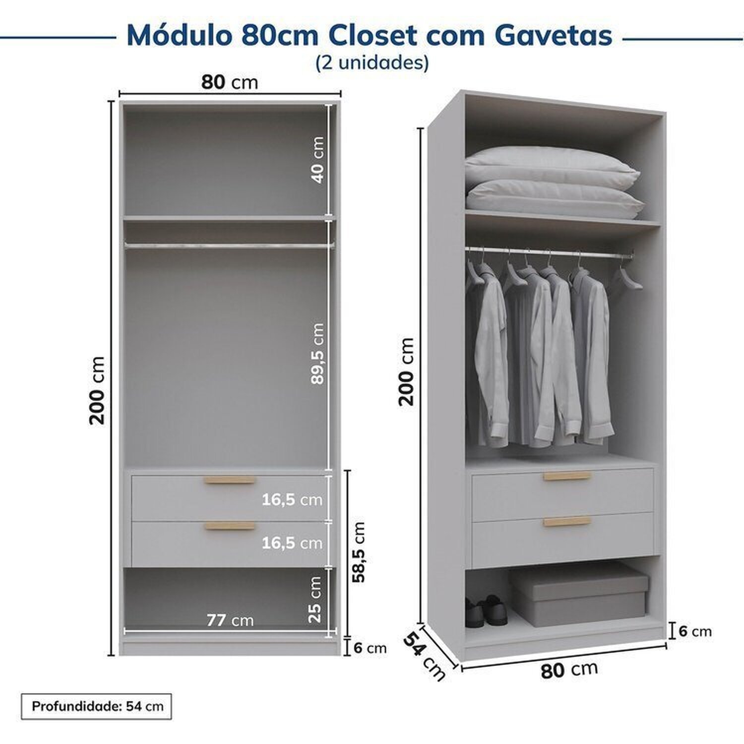 Guarda-roupa Modulado 6 Peças 6 Portas Jade Cabecasa Madeiramadeira - 13