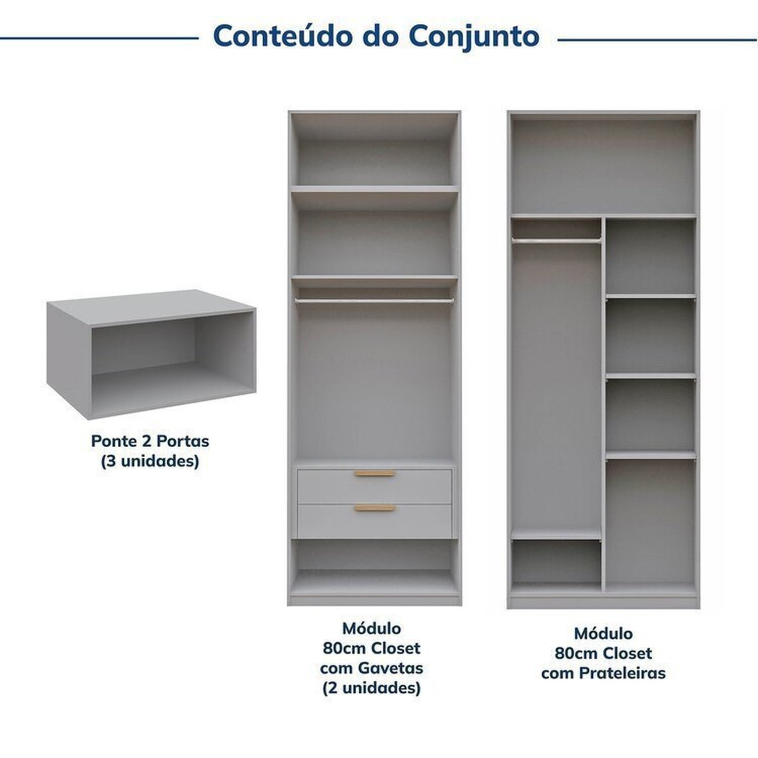 Guarda-roupa Modulado 6 Peças 6 Portas Jade Cabecasa Madeiramadeira - 5