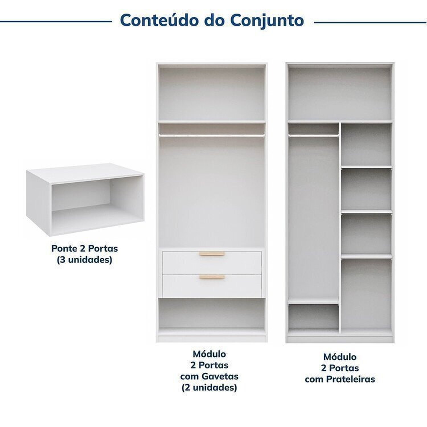 Guarda-roupa Modulado 6 Peças 12 Portas Jade Cabecasa Madeiramadeira - 5