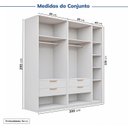 Ver imagem 4 de Guarda-Roupa Planejado 3 Peças sem Portas Jade CabeCasa MadeiraOriginals Branco/Fosco