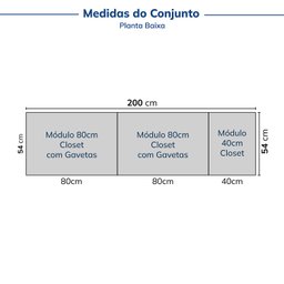 Guarda-roupa Modulado 3 Peças sem Portas Jade CabeCasa MadeiraMadeira - 3
