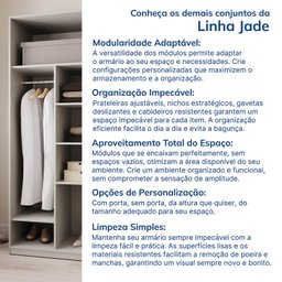 Guarda-roupa Modulado 3 Peças sem Portas Jade CabeCasa MadeiraMadeira - 13