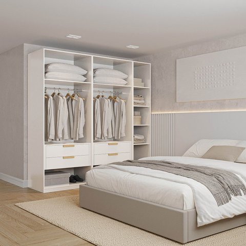 Guarda-roupa Modulado 3 Peças sem Portas Jade CabeCasa MadeiraOriginals