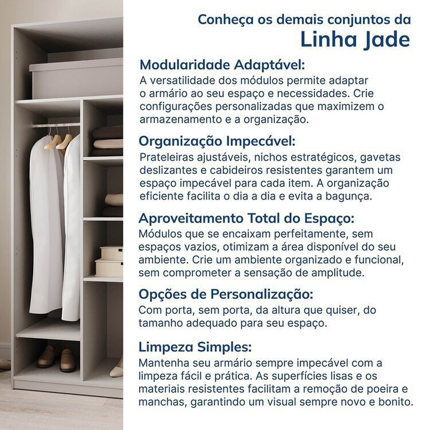 Guarda-roupa Modulado 3 Peças 6 Portas Jade Cabecasa Madeiramadeira - 11