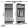 Guarda-roupa Modulado 3 Peças 6 Portas Jade CabeCasa MadeiraOriginals - 9