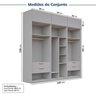 Guarda-roupa Modulado 6 Peças 12 Portas Jade CabeCasa MadeiraOriginals - 4