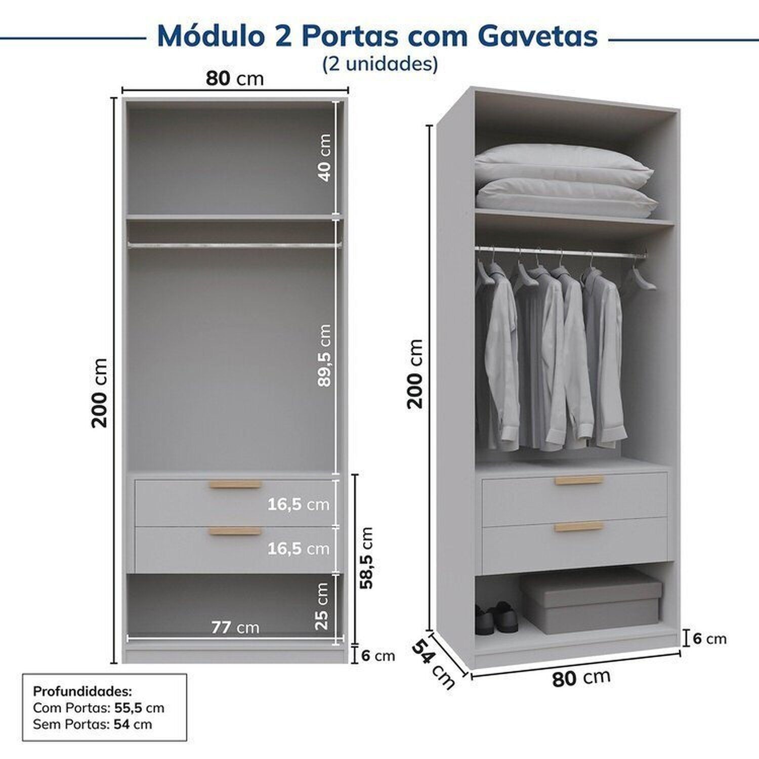 Guarda-roupa Modulado 6 Peças 12 Portas Jade Cabecasa Madeiramadeira - 13