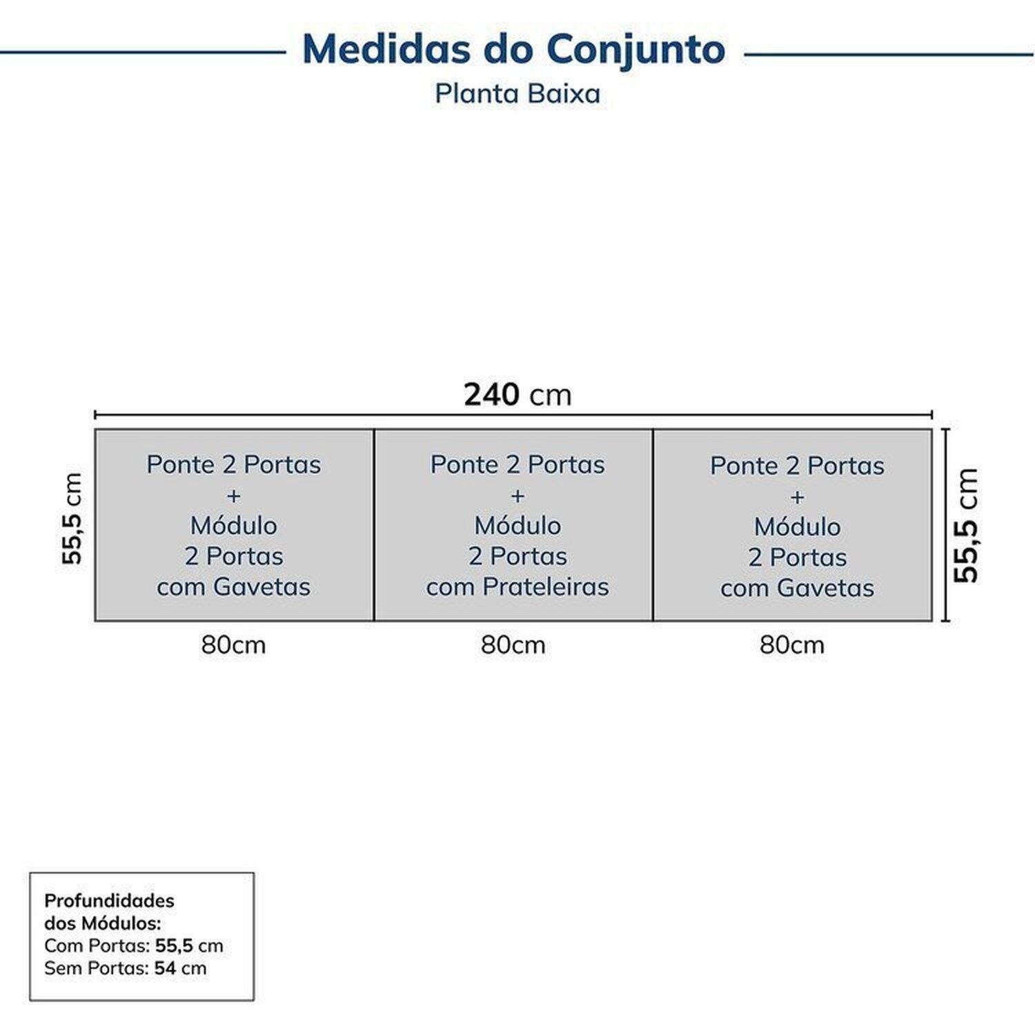 Guarda-roupa Modulado 6 Peças 12 Portas Jade Cabecasa Madeiramadeira - 3