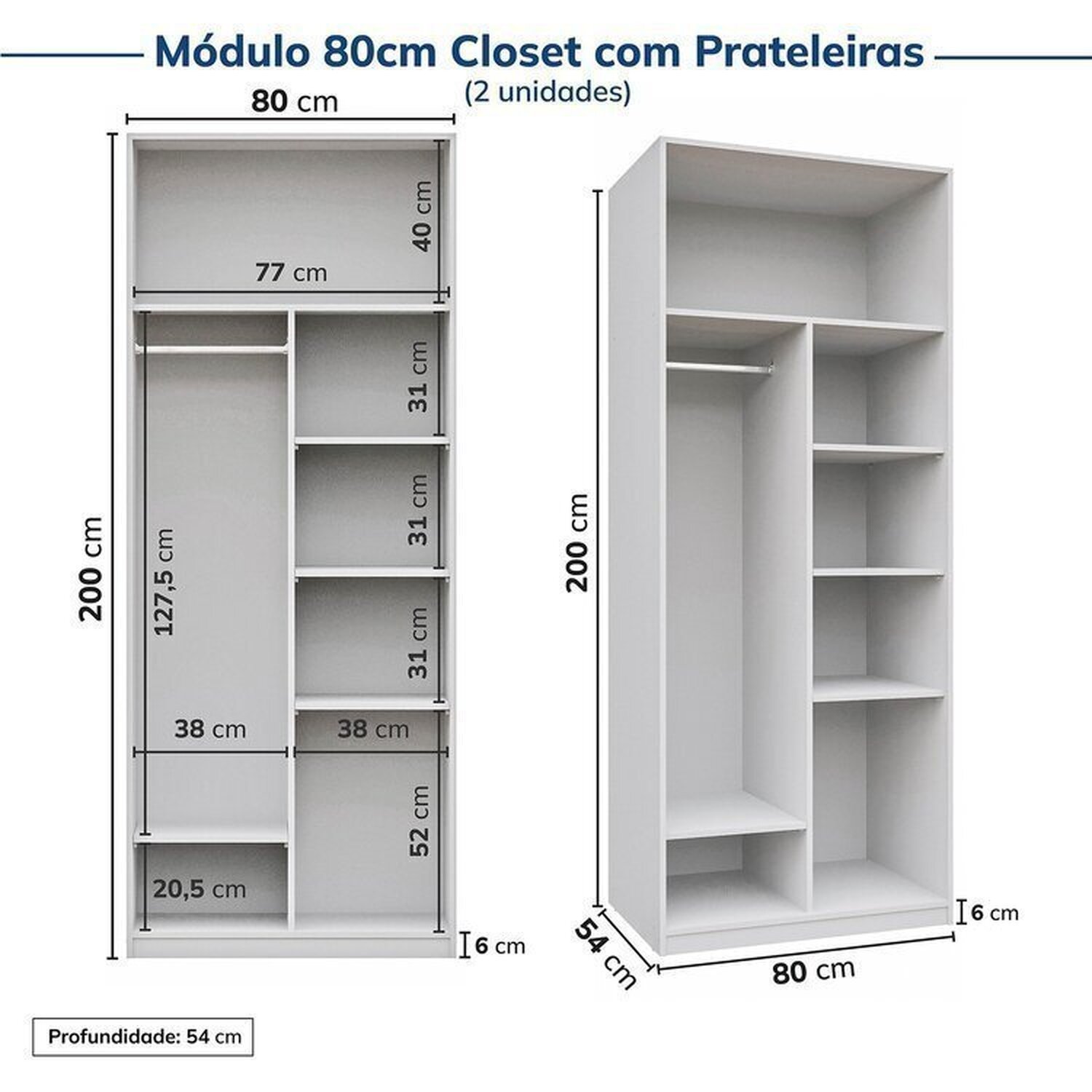 Guarda-roupa Modulado 3 Peças Jade Cabecasa Madeiramadeira - 11