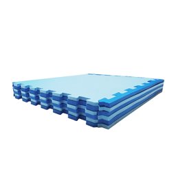 Tatame Eva 50x50cm Esp 10mm 4 Placas 2 Tons Azul - 2