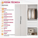 Ver imagem 2 de Guarda Roupa Modulado Versa 2 Portas de Bater 3 Gavetas MDF Branco Moderna