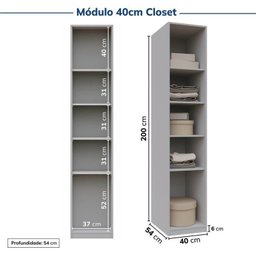Guarda-roupa Modulado 3 Peças sem Portas Jade CabeCasa MadeiraMadeira - 10