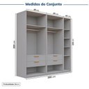 Ver imagem 4 de Guarda-Roupa Planejado 3 Peças sem Portas Jade CabeCasa MadeiraOriginals Cinza/Urbano