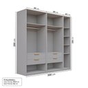 Ver imagem 4 de Guarda-Roupa Planejado 3 Peças 5 Portas Jade CabeCasa MadeiraOriginals Cinza/Urbano