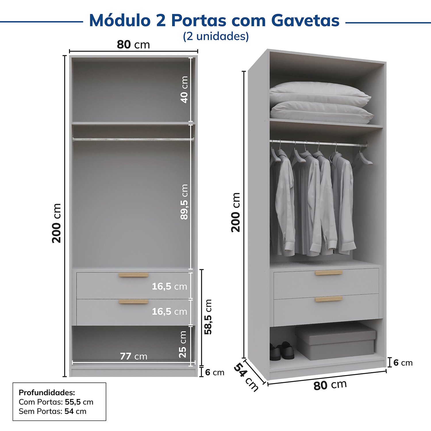 Guarda-roupa Modulado 3 Peças 5 Portas Jade Cabecasa Madeiramadeira - 10