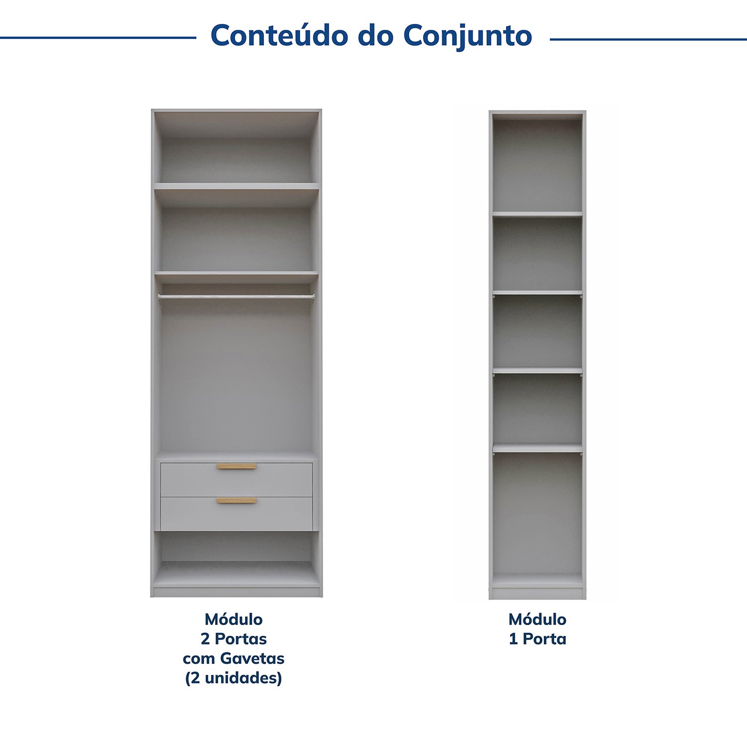 Guarda-roupa Modulado 3 Peças 5 Portas Jade Cabecasa Madeiramadeira - 5