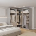 Ver imagem 1 de Guarda-Roupa Planejado de Canto 3 Peças sem Portas Jade CabeCasa MadeiraOriginals Cinza/Urbano
