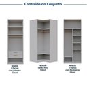 Ver imagem 4 de Guarda-Roupa Planejado de Canto 3 Peças sem Portas Jade CabeCasa MadeiraOriginals Cinza/Urbano