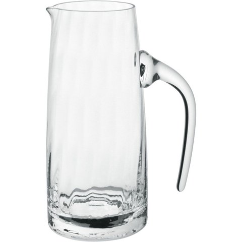 Jarra de Cristal 1,4L Transparente 23x10x10cm Água Suco Chá Bebidas Mesa Detox
