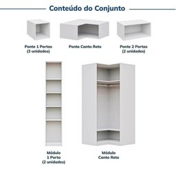 Guarda-roupa Modulado 9 Peças 13 Portas Jade Cabecasa Madeiramadeira - 5