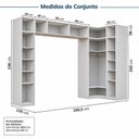 Ver imagem 4 de Guarda-Roupa Planejado 9 Peças 13 Portas Jade CabeCasa MadeiraOriginals Branco/Fosco