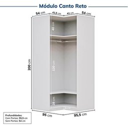 Guarda-roupa Modulado 9 Peças 13 Portas Jade Cabecasa Madeiramadeira - 11