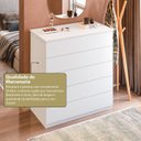 Ver imagem 6 de Cômoda para Quarto com 5 Gavetas Compacta 86,8cmx45cmx91,5cm 