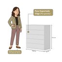Ver imagem 3 de Cômoda para Quarto com 5 Gavetas Compacta 86,8CMX45CMX91,5cm Branco