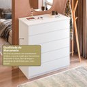 Ver imagem 6 de Cômoda para Quarto com 5 Gavetas Compacta 86,8CMX45CMX91,5cm Branco