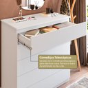 Ver imagem 5 de Cômoda para Quarto com 5 Gavetas Compacta 86,8CMX45CMX91,5cm Branco