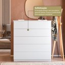 Ver mais imagens de Cômoda para Quarto com 5 Gavetas Compacta 86,8CMX45CMX91,5cm Branco