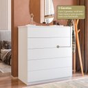 Ver imagem 7 de Cômoda para Quarto com 5 Gavetas Compacta 86,8CMX45CMX91,5cm Branco