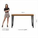 Ver imagem 3 de Mesa com 4 Cadeiras Industrial 1,36 Denver Pt/cn/gr - Móveis Arapongas Preto Fosco/cin/linho