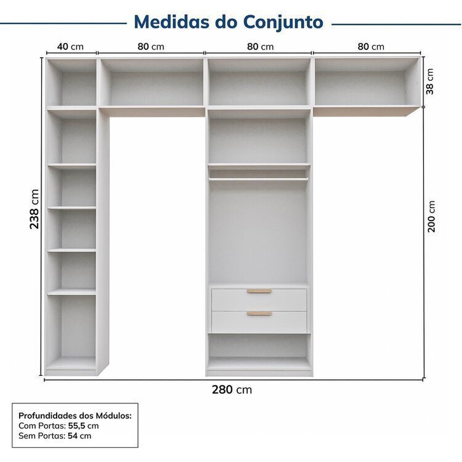 Guarda-roupa Modulado 6 Peças 10 Portas Jade Cabecasa Madeiramadeira - 4