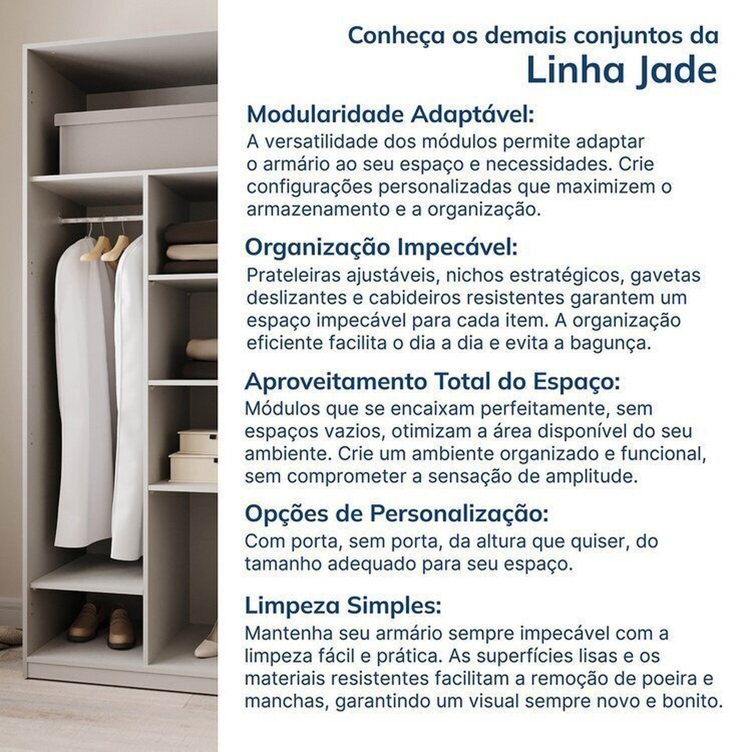 Guarda-roupa Modulado 6 Peças 10 Portas Jade Cabecasa Madeiramadeira - 15