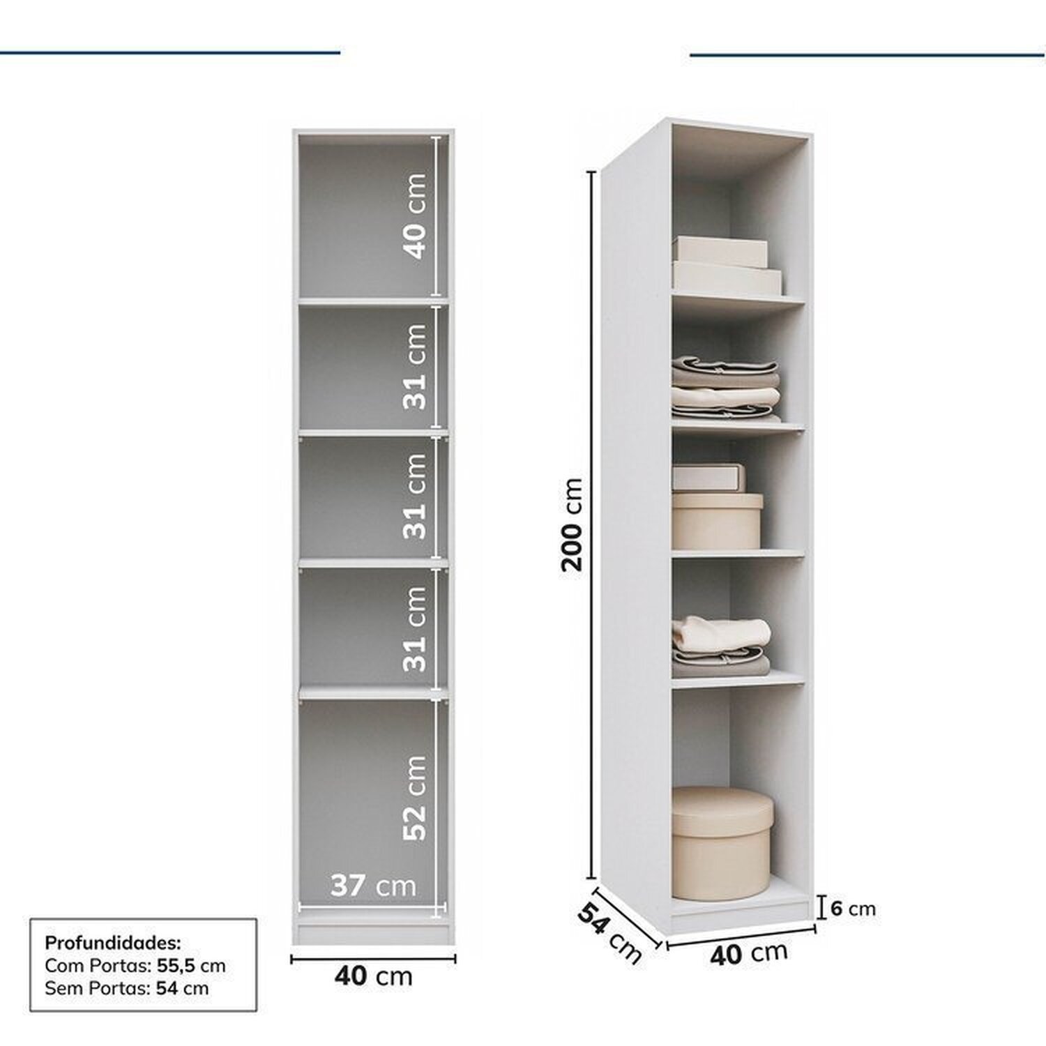 Guarda-roupa Modulado 6 Peças 10 Portas Jade Cabecasa Madeiramadeira - 11