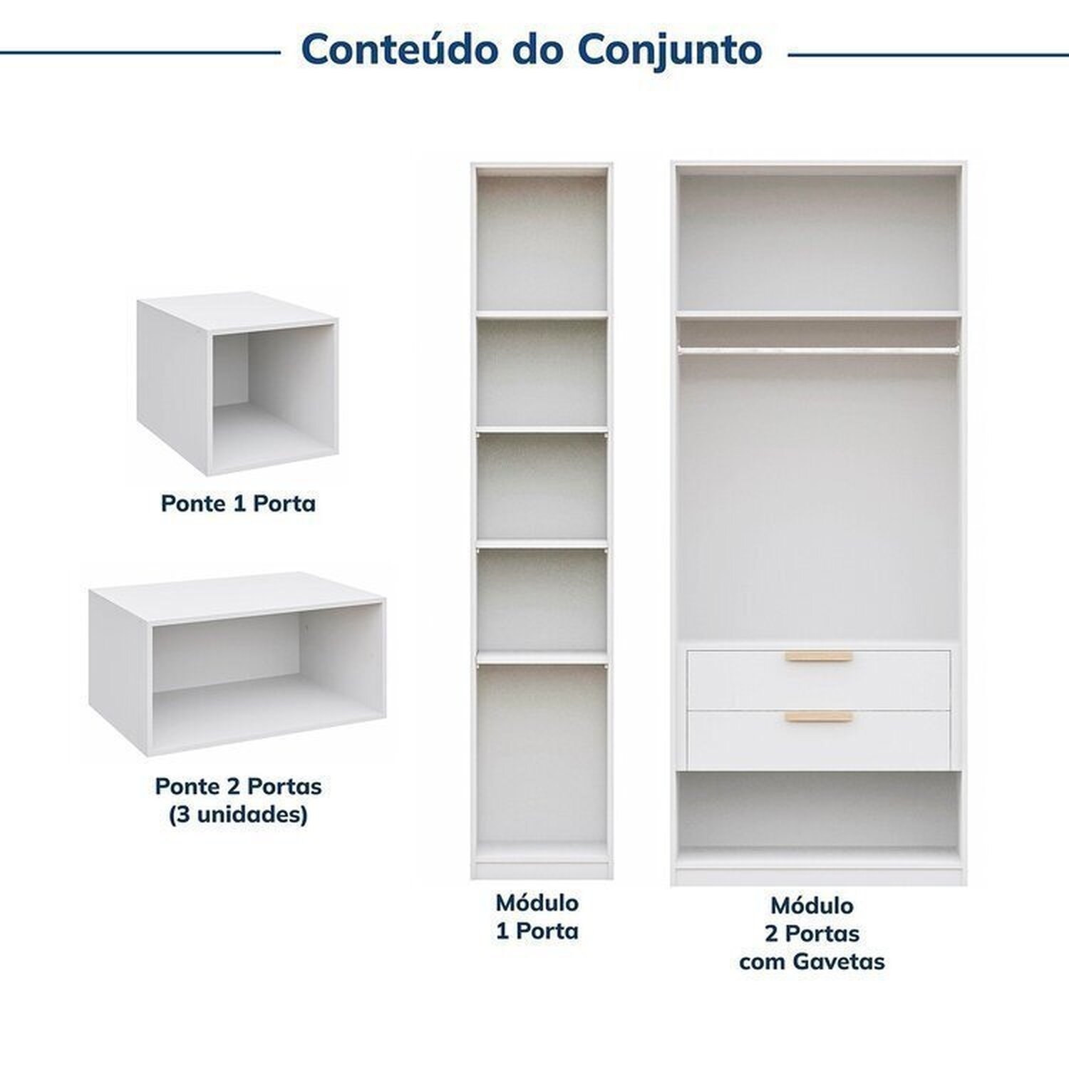 Guarda-roupa Modulado 6 Peças 10 Portas Jade Cabecasa Madeiramadeira - 5