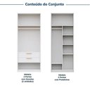 Ver imagem 5 de Guarda-Roupa Planejado 3 Peças 6 Portas Jade CabeCasa MadeiraOriginals Branco/Fosco