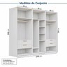 Guarda-roupa Modulado 3 Peças 6 Portas Jade CabeCasa MadeiraOriginals - 4
