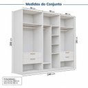 Ver imagem 4 de Guarda-Roupa Planejado 3 Peças 6 Portas Jade CabeCasa MadeiraOriginals Branco/Fosco
