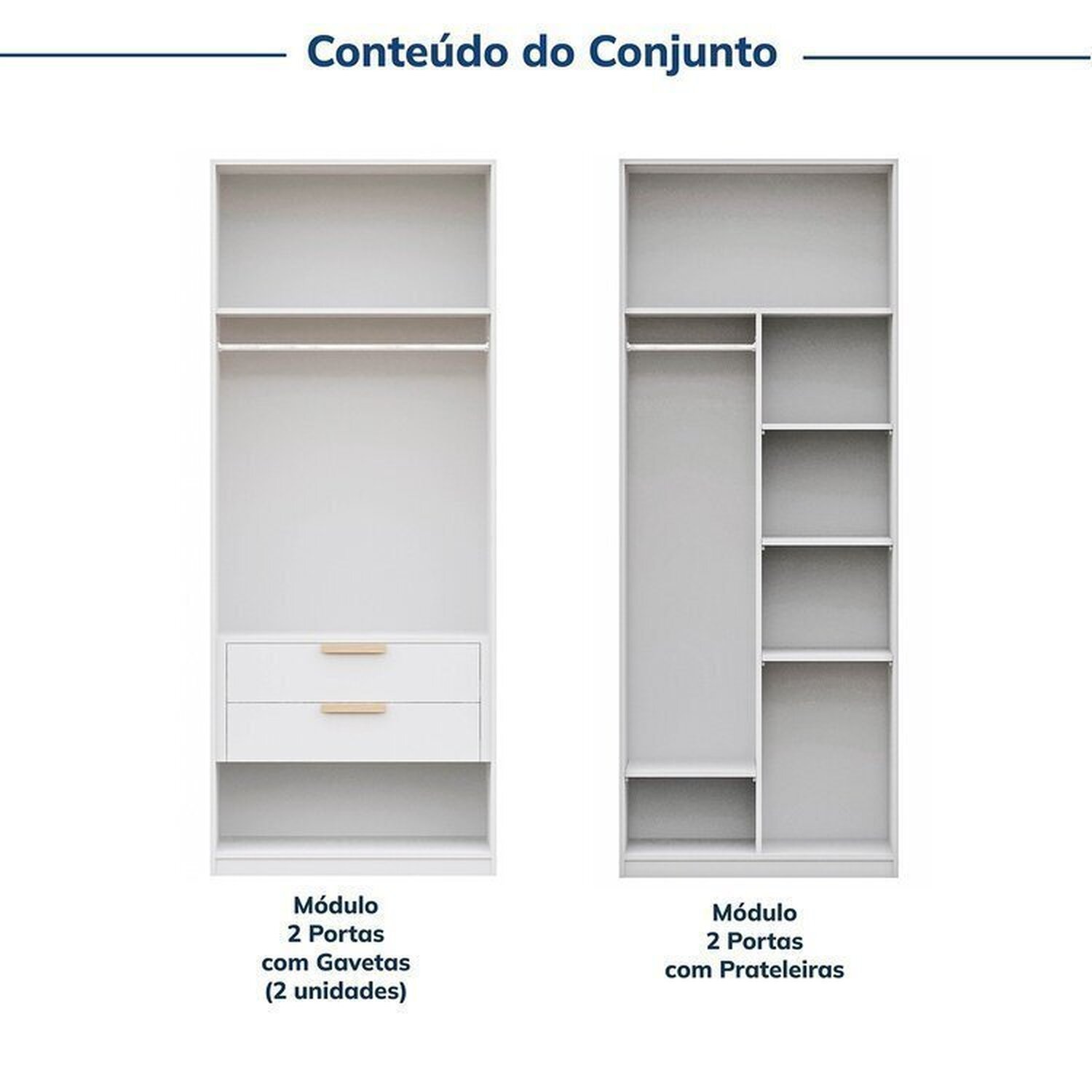 Guarda-roupa Modulado 3 Peças 6 Portas Jade Cabecasa Madeiramadeira - 5