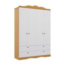 Ver imagem 2 de Guarda-Roupa Infantil 100% MDF 4 Portas e 4 Gavetas 158cm Multimóveis Crper-GRP130 Madeirado/Branco