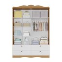 Ver imagem 4 de Guarda-Roupa Infantil 100% MDF 4 Portas e 4 Gavetas 158cm Multimóveis Crper-GRP130 Madeirado/Branco