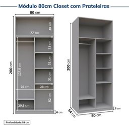 Guarda-roupa Modulado 6 Peças 6 Portas Jade Cabecasa Madeiramadeira - 11