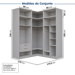 Guarda-roupa Modulado 6 Peças 6 Portas Jade Cabecasa Madeiramadeira - 4